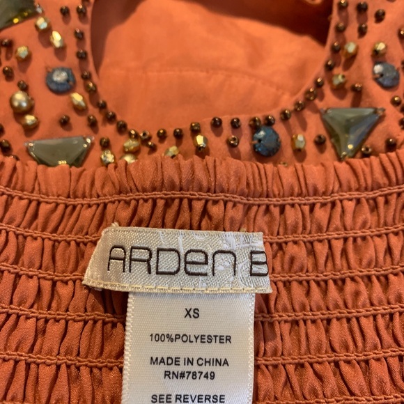 Arden B Orange Embellished Strapless Top Size XS - Picture 10 of 10